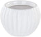 22111 Midnight Luxe-White Ribbed Glazed Ceramic Planter/Cache Pot, Ball...