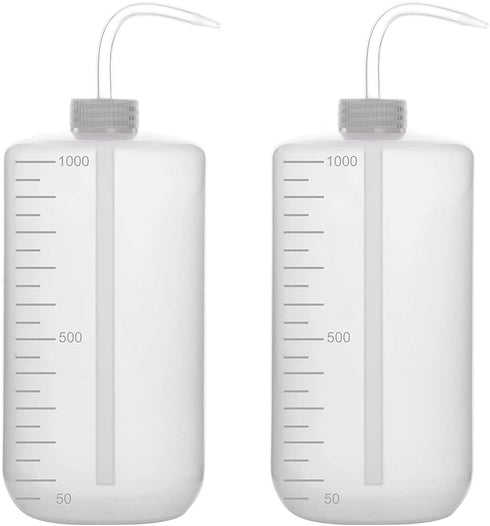 stonylab Chemical Wash Bottle, 2-Pack Plastic Safety Lab Squeeze Wash Bottle, LDPE with Narrow Mouth, 1000 ml / 2 Bottle...