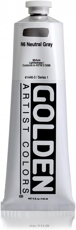 Golden Heavy Body Acrylic - Neutral Gray N6 5oz tube...