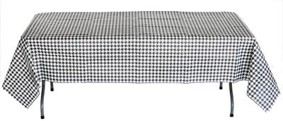 Havercamp Houndstooth Table Cover (54" x 108"). Water and Tear Resistant, Black and White Paper Cover. Alabama Houndstooth...