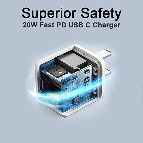 TONIWA 20W PD Fast Charger, 1 Pack USB C Wall Charger Compact Type C Power Adapter Compatible with iPhone 12 Mini Pro Max, iPhone 11/11 Pro Max, i...