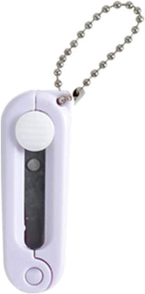 4Pcs White Folding Scissors Safe Portable Travel Scissors Mini Scissor Foldable Telescopic Cutter Pocket with Keychain for Cutting, Scrapbooking, ...