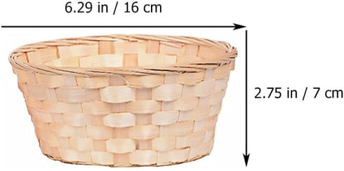 Wooden Berry Baskets 3pcs Mini Woven Basket Round Bread Baskets Fruit Serving Basket Bamboo Storage Organizer Lightweight Food Baskets Candy Gift ...