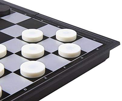 8x8 Board Checkers Draught 64 Squares, Table Game, Draughts, Checkers with Extendable Board 9x9 Inch, 12 Black 12 White Pieces Draughts 8x8 Board...