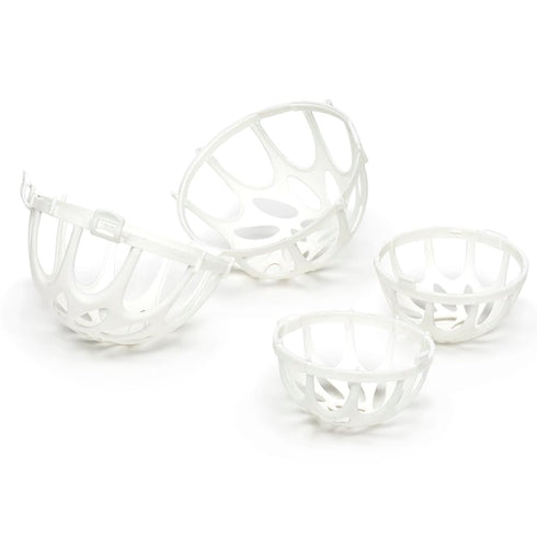 Home Basics Round Plastic White Laundry Bra Ball for Machine Washing Delicates 2 Interlocking Balls | Lock Closure for Secure Fit | Protects Delic...
