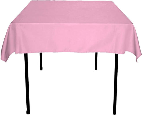 Square Tablecloth - 54 x 54 Inch Pink - Polyester - Perfect for 6 Foot Table, Parties, Holidays & More...