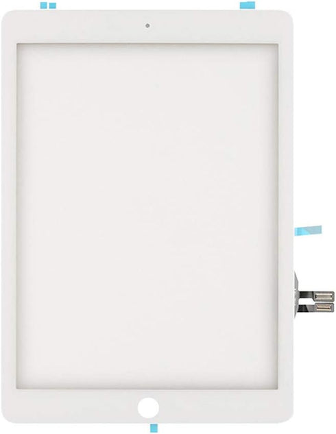 for White iPad 6 6th Gen 2018 (A1893 A1954) Touch Screen Digitizer Replacement Front Glass Assembly -Includes Camera Holder+PreInstalled Adhesive ...