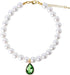 Pearl Cat Collar Dog Collar Rhinestone Necklaces for Small Dogs Collar Accessories Pet Collar (Green Drop Shape, Small)...