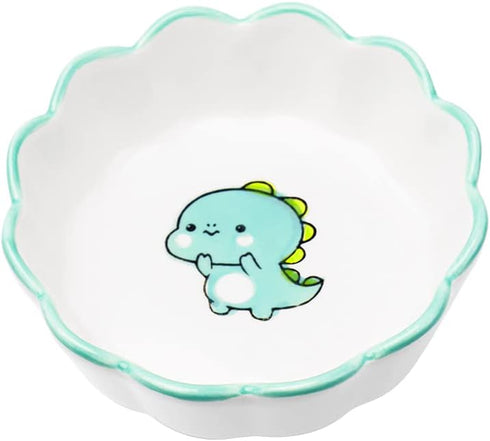 NatSumeBasics Ceramic Paper Clip Holder with Green Dinosaur Cute PaperClip Dish Cup Holders Dispenser for Home Office Desk Organizer Accessories a...