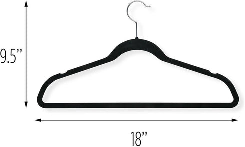 Honey-Can-Do HNG-01884 Thin Non-Slip Velvet Hangers, Black, 50-Pack...