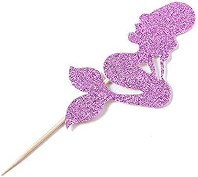 24 pcs Mermaid Cupcake Toppers for Baby Shower Birthday Party Supplies Under The Sea Party Cake Decorations...