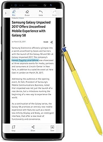 Galaxy Note 9 Pen Replacement Stylus Touch S Pen Compatible with Samsung Galaxy Note 9 N960 (Without Bluetooth) with Tips/Nibs+Eject Pin (Yellow)...
