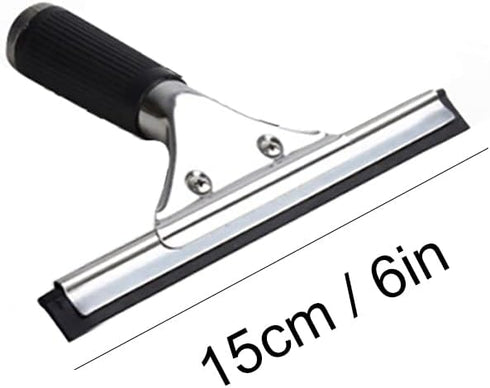 Black 15cm 6in Window Squeegee All Purpose Squeegee for Glass Shower Doors, Car Window, Home Mirrors, Bathroom Cleaner Wiper Accessory(6in/15cm, B...