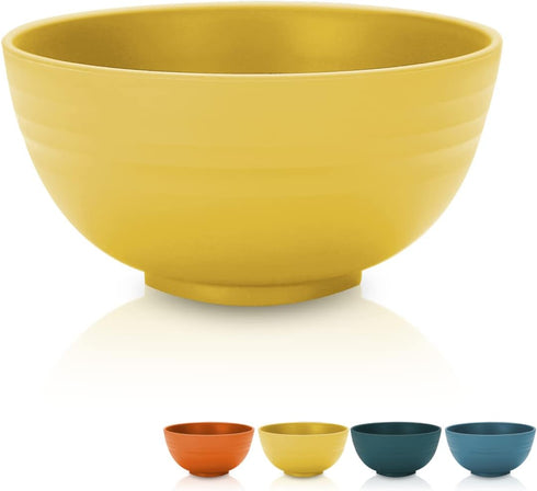 Kyraton Cereal Bowls 4 Pieces, Unbreakable And Reusable Light Weight Bowl For Rice Noodle Soup Snack Salad Fruit Dishwasher Safe, Microwave Safe B...