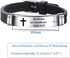 Inspirational Quote Cross Bracelets Faith Christian Bible Verse Silicone ID Wristband Religious Gifts for Men Women Boys Girls Stainless Steel Rub...
