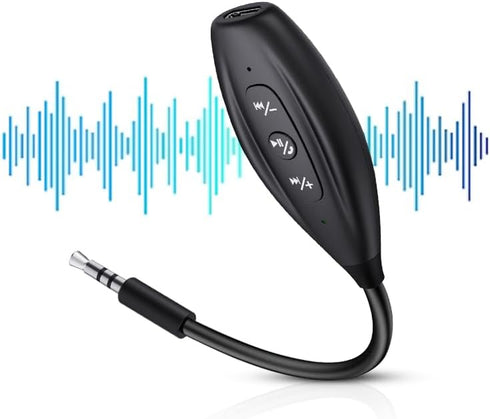 Bluetooth 5.1 AUX Adapter for Car Support Siri/Hands-Free Call,3.5MM MP3 Bluetooth Player 20H Battery Life,Wireless Bluetooth Car Adapter Bluetoot...