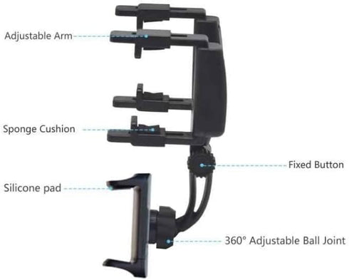 LAX Gadgets Window Phone Mount for Car, Car Phone Holder Mount with Flexible Gooseneck, Cell Phone Holder Car with Suction Cup for Windshield or D...