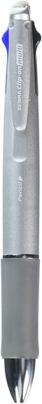 Zebra Clip-On 1000, 4 Color 0.7 mm Ballpoint Multi Pen 0.5 mm Pencil, Silver Body (B4SA2-S)...