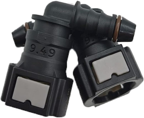 Pack of 2 Female Bundy to Hose Barb Fuel Line Quick Connector (90° 3/8 to 5/16)...
