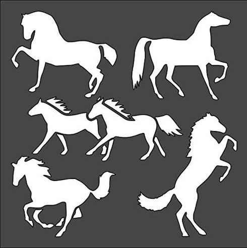 Rubstamper Horse Logo Stencil Reusable Sturdy Flexible Clear Plastic 1-5.5x5.5 in Arts and Crafts Material Scrapbooking for Airbrush Painting Draw...
