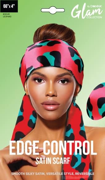 DONNA EDGE CONTROL Satin Head Scarf 66"x4" Head Scarf for Women Silk Scarf, Silk Hair Wrap for Sleeping...