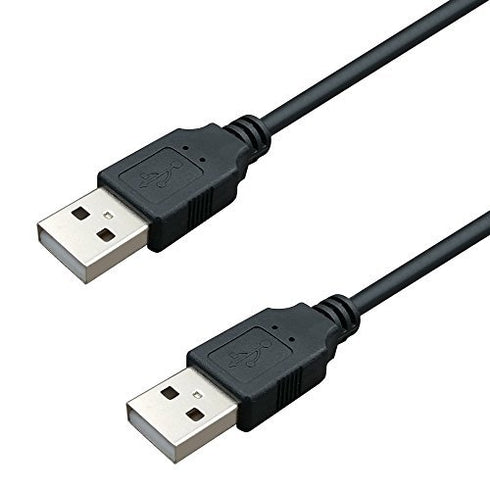 USB to USB Cable - Superspeed USB 2.0 Type A Male to Type A Male 24 / 28AWG Cable 7 Feet - Black...
