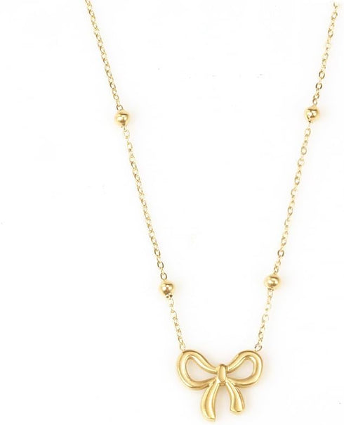 SUNNYOUTH Bow Necklace for Women Bowknot Choker Necklace 14K Gold Plated Ribbon Choker Necklaces Fashion Jewelry Gifts...