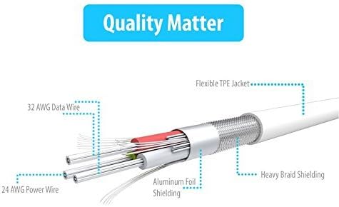 HomeSpot 8pin Cable Fast Charging USB Power Charge & Sync Cable Cord for Smartphones & Tablets Black 1 Pack...