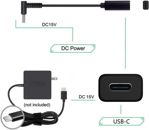 chenyang CY USB C to DC 20V 4.5 * 3.0mm PD 65W Charge Cable for HP Laptop...