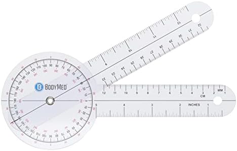 BodyMed 8 Inch Medical Spinal Goniometer Measurer – 360° ISOM Calibrated Scales – Physical Therapy Rehab & Recovery Essential Orthopedic Angle Pro...