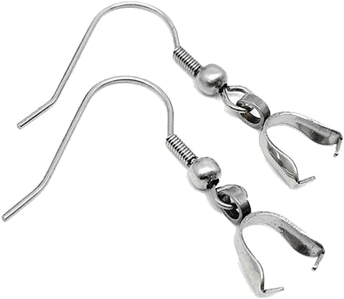 50PCS Stainless Steel Pendant Clasp Earring Hooks Ear Wire Buckle Fish Hooks for DIY Jewelry Making...