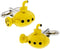 Submarine Yellow Sub Pair Cufflinks in a Presentation Gift Box & Polishing Cloth...