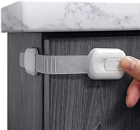 Generic Baby Child Safety Locks Straps (8 Pack) for Cabinets, Drawers, Fridge, Toilets Easy Installation, Clear (WC066)...