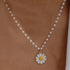 Daisy Flower Necklace White Pearl Necklaces for Women Girls Daisy Pendant Necklace Boho Sunflower Necklaces Pearl Chain Necklace for Women Flower ...