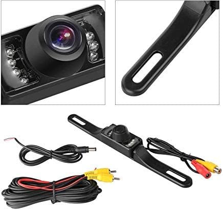 GTP Vehicle Rear View Backup Camera Wide Viewing Angle License Plate Mount Parking Assist Kit - Waterproof High Definition Color w/ 7 Infrared Nig...