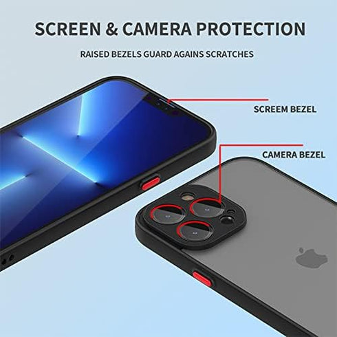 Black iPhone 13 Pro Case - Anti-Fall, Waterproof, and Four Corner Shockproof iPhone 13Pro Case Protective/Thin Cover iPhone 13 Pro Made from PC & ...