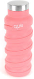 que Bottle | Designed for Travel and Outdoor. Collapsible Water Bottle - Food-Grade Silicone/BPA Free/Lightweight/Eco-Friendly - 12oz (Coral Pink)...