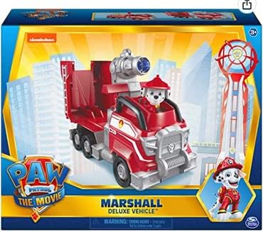 Paw Patrol, Marshall’s Deluxe Movie Transforming Fire Truck Toy Car with Collectible Action Figure, Kids Toys for Ages 3 and up...