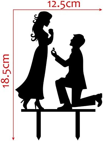 Propose Funny Love Couple Wedding Cake Topper - Engagement and Bridal Shower Decoration...
