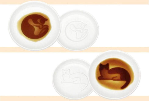 4pcs Ceramics Cat Relief Seasoning Dishes Sushi Dipping Bowl Appetizer Dessert Plate...