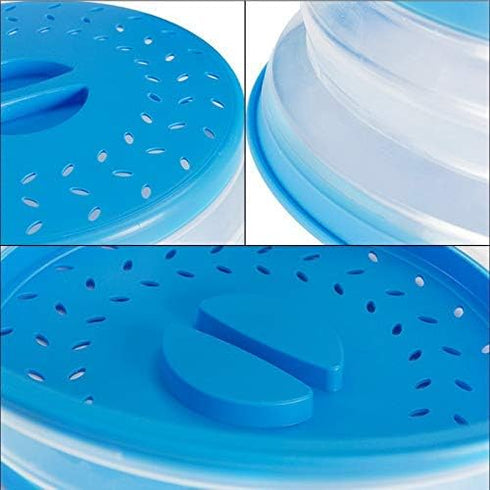 Pack of 2 Collapsible Microwave Food Cover, Splatter Guard,Vented Microwave Lid for Food,10.5inch, BPA free TPR, Dishwasher safe...