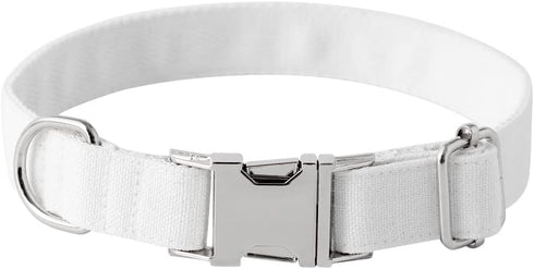 Unique Wedding Dog Collar Bow Tie, White Cotton Dog Collar with Adjustable Metal Buckle,Suitable for Small Dogs. (Wedding S)...