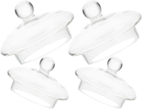 UPKOCH Tea Steeper Tea Steeper 4 Pack Glass Teapot Lid Replacement Teapot Strainer Covers Tea Filters Lids Tea Steepers Covers Teapot Spare Part G...