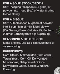 Vogue Cuisine Mushroom Soup & Seasoning Base - Low Sodium & Gluten Free (12 oz)...