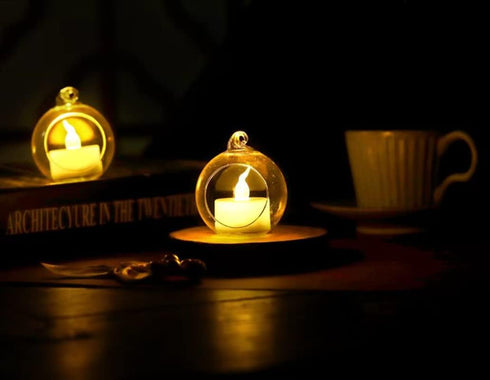 Hovico 12 Pcs Hanging Tealight Candle Hoder Glass Globes Terrarium, 2.36 Inches Diameter, Wedding Party Tree Decoration, Globe Ornament for Air Pl...