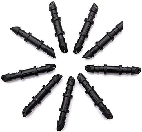 5mm (Dia) Double Barbed Hard Plastic Water Hose Straight Connector Fitting, Micro Drip Irrigation Systems Quick Connect Hose Sprinkler Adapters Fi...
