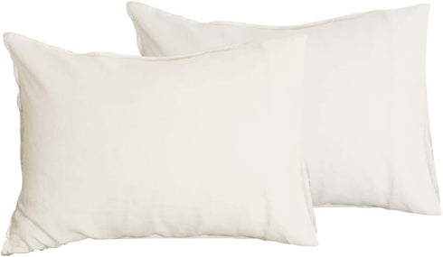 S VICTORY SYMBOL 100% Organic Linen Pillowcases 1 Pair 20"x30",French Natural Flax Soft Basic Washed Pillowcase Creamy-White,Standard(Queen) Size...