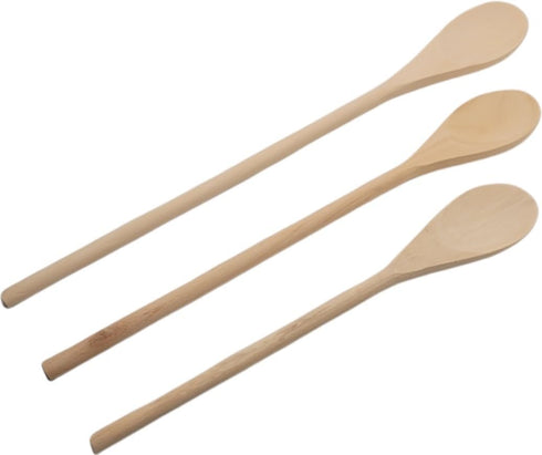 3 piece Long Handle Wooden Mixing Spoon Set - 10", 12" and 14" Long (1 set)...