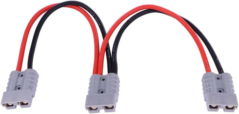 50A Connector Plug with 8AWG Wire, Y-Shaped Quick Connect Battery Harness, Forklift Plug Wire, Pair of Fixed Power Forklift connectors -30cm/0.98 ...