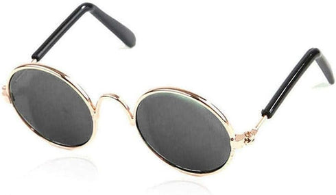 Funny Cat Small Dog Sunglasses Vintage Round Metal Reflection Sunglasses Pet Photos Cool Props Accessories Dog Sunglasses...